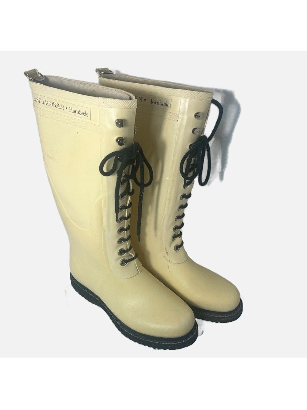 Ilse Jacobsen Hornbaek Handmade Rubber Rain Boots Made in Denmark 40 EU Yellow